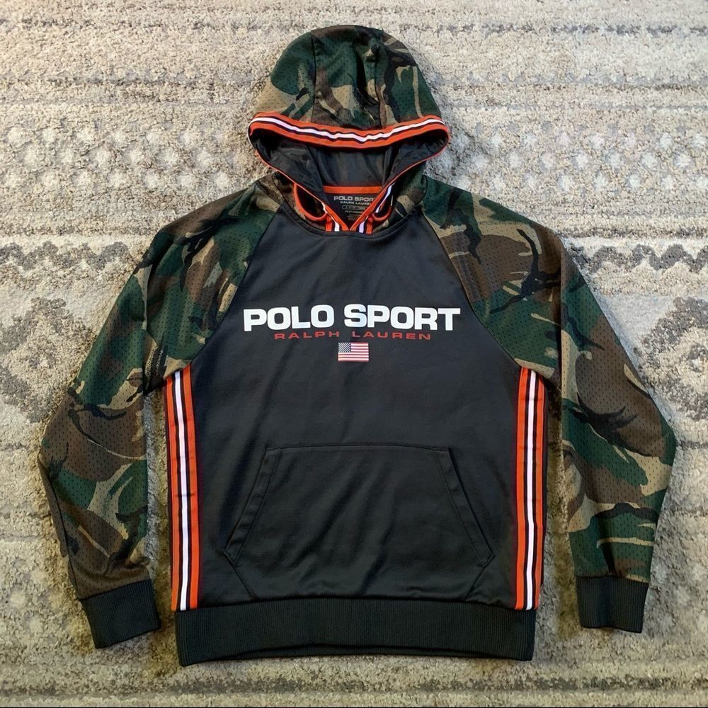 Polo Sport Ralph Lauren Stadium Camo Black Hoodie Small